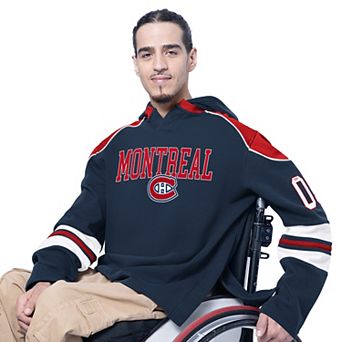 Men's G-III Sports by Carl Banks Navy Montreal Canadiens Adaptive Wear Lord Stanley Hooded Long Sleeve T-Shirt