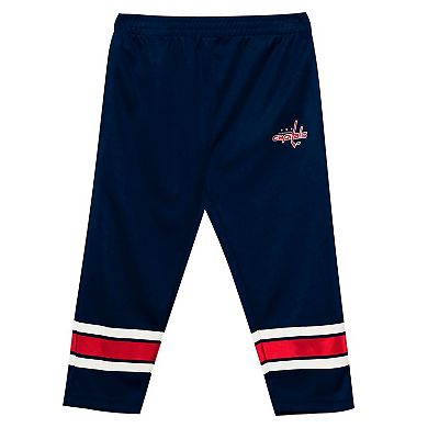 Preschool Outerstuff Red/Navy Washington Capitals Denting the Net Long Sleeve T-Shirt and Pants Set