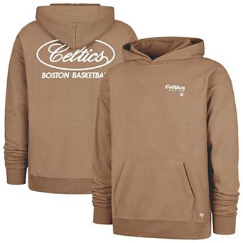 Men's '47 Khaki Boston Celtics Triple Double Foundation Premium Hoodie Sweatshirt