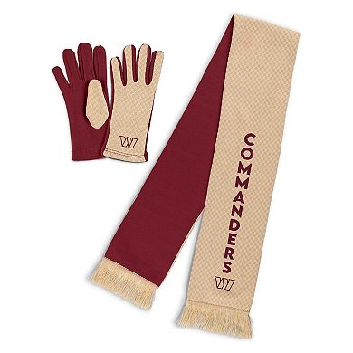 Women's WEAR by Erin Andrews Washington Commanders Tonal Microcheck Scarf & Glove Set