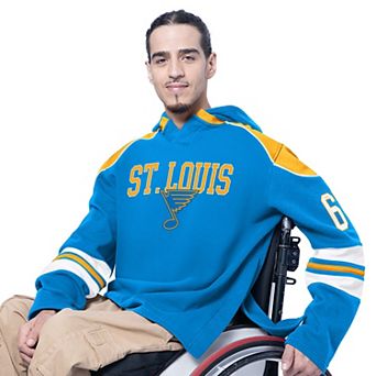 Men's G-III Sports by Carl Banks Blue St. Louis Blues Adaptive Wear Lord Stanley Hooded Long Sleeve T-Shirt