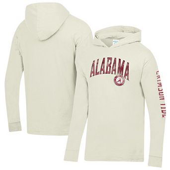 Men's ComfortWash Cream Alabama Crimson Tide Long Sleeve Hooded T-Shirt