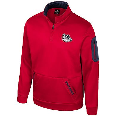 Men's Colosseum Red Gonzaga Bulldogs Mainframe Fleece Quarter-Zip Jacket