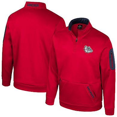 Men's Colosseum Red Gonzaga Bulldogs Mainframe Fleece Quarter-Zip Jacket