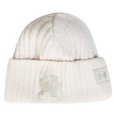 Men's Under Armour Stone Maryland Terrapins Sideline Halftime Shallow Cuffed Knit Hat