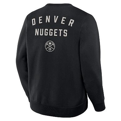 Men's Fanatics Black Denver Nuggets Crossover Collection Defensive Rotation Drill Premium Pullover Sweatshirt