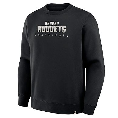 Men's Fanatics Black Denver Nuggets Crossover Collection Defensive Rotation Drill Premium Pullover Sweatshirt