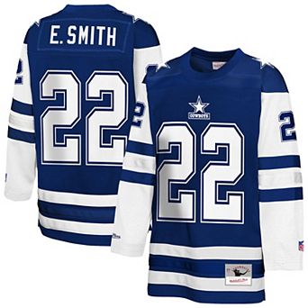 Youth Mitchell & Ness Emmitt Smith Navy Dallas Cowboys Hockey Fashion Jersey