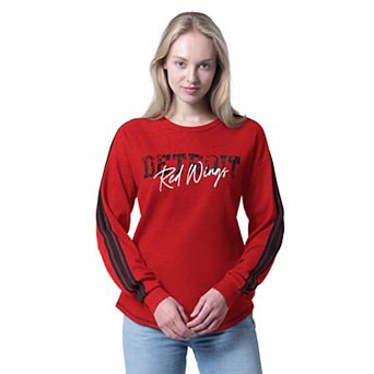 Women's G-III 4Her by Carl Banks Red Detroit Red Wings Advantage Thermal Long-Sleeve Tri-Blend T-Shirt