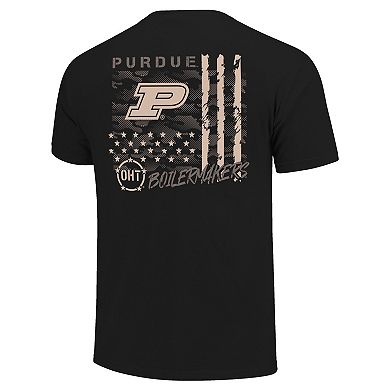 Men's Black Purdue Boilermakers Comfort Colors OHT Camo Overlay T-Shirt