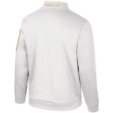 Men's Colosseum White Georgia Tech Yellow Jackets Mainframe Fleece Quarter-Zip Jacket