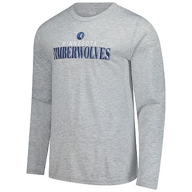 Men's Concepts Sport Navy Minnesota Timberwolves Regulate Long Sleeve T-Shirt & Plaid Pant Set