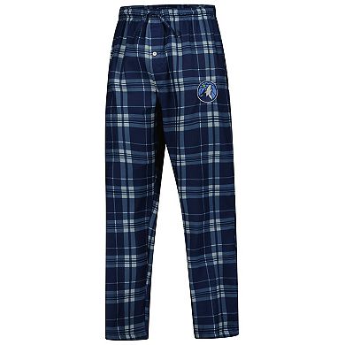 Men's Concepts Sport Navy Minnesota Timberwolves Regulate Long Sleeve T-Shirt & Plaid Pant Set