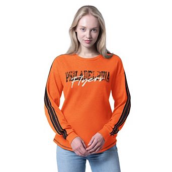 Women's G-III 4Her by Carl Banks Orange Philadelphia Flyers Advantage Thermal Long-Sleeve Tri-Blend T-Shirt