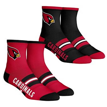 Unisex Rock Em Socks Arizona Cardinals 2-Pack Multi Stripe Quarter Socks Set