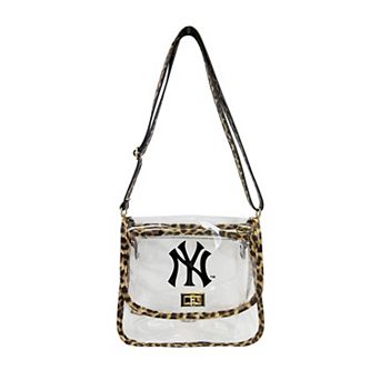 Logo Brands New York Yankees Leopard Print Trim Clear Purse
