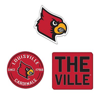 WinCraft Louisville Cardinals 3-Pack Premium Fridge Magnet Set