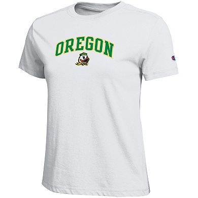 Women's Champion White Oregon Ducks Arched Over Logo T-Shirt