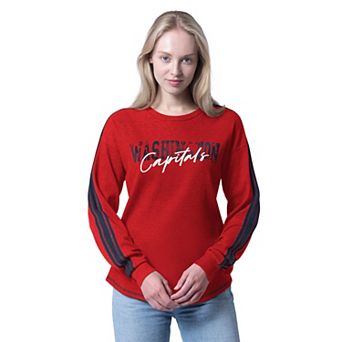 Women's G-III 4Her by Carl Banks Red Washington Capitals Advantage Thermal Long-Sleeve Tri-Blend T-Shirt
