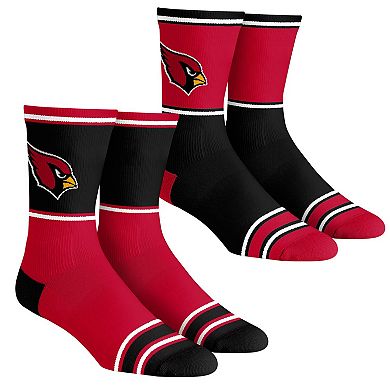 Unisex Rock Em Socks Arizona Cardinals 2-Pack Color Block Crew Socks Set