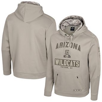 Men's Colosseum Oatmeal Arizona Wildcats Operation Hat Trick Battalion Hoodie