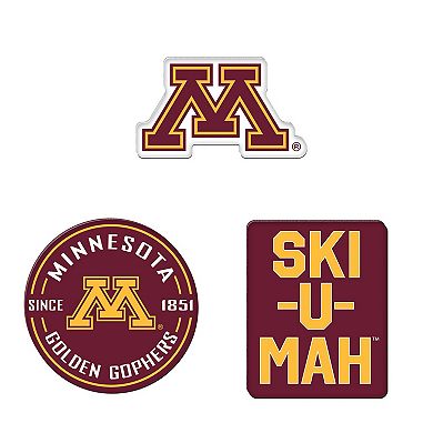 WinCraft Minnesota Golden Gophers 3-Pack Premium Fridge Magnet Set