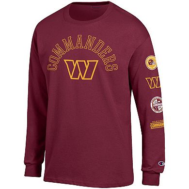 Men's Champion Burgundy Washington Commanders Seal Long Sleeve T-Shirt