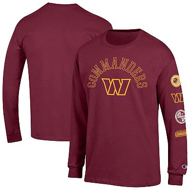 Men's Champion Burgundy Washington Commanders Seal Long Sleeve T-Shirt