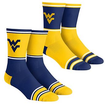 Unisex Rock Em Socks West Virginia Mountaineers 2-Pack Color Block Crew Socks Set