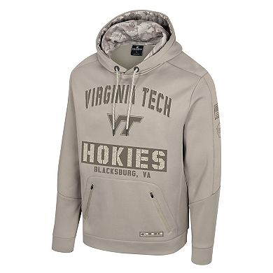 Men's Colosseum Oatmeal Virginia Tech Hokies Operation Hat Trick Battalion Hoodie
