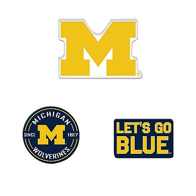 WinCraft Michigan Wolverines 3-Pack Premium Fridge Magnet Set