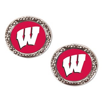 WinCraft Wisconsin Badgers Round Team Post Earring