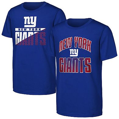 Youth Outerstuff Royal New York Giants Never Quit 2-Pack T-Shirt Set