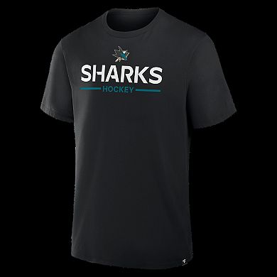 Men's Fanatics Black San Jose Sharks Authentic Pro Primary T-Shirt