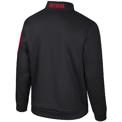 Men's Colosseum Black Rutgers Scarlet Knights Mainframe Fleece Quarter-Zip Jacket