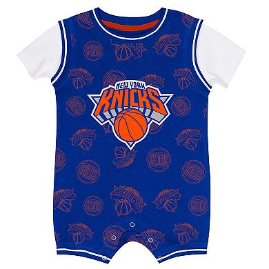 Infant Outerstuff Blue New York Knicks Logo Mania Romper
