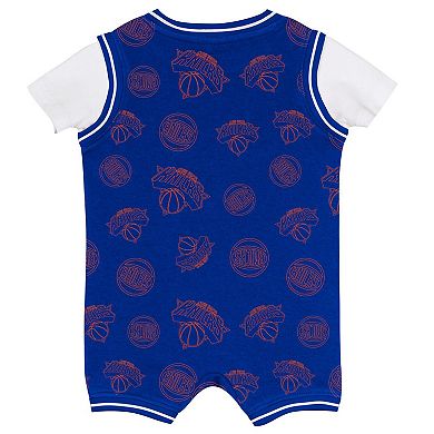 Infant Outerstuff Blue New York Knicks Logo Mania Romper