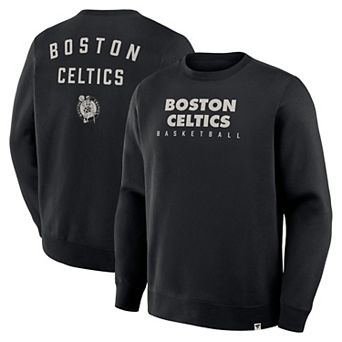 Men's Fanatics Black Boston Celtics Crossover Collection Defensive Rotation Drill Premium Pullover Sweatshirt