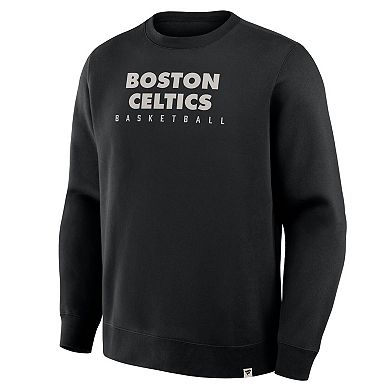 Men's Fanatics Black Boston Celtics Crossover Collection Defensive Rotation Drill Premium Pullover Sweatshirt