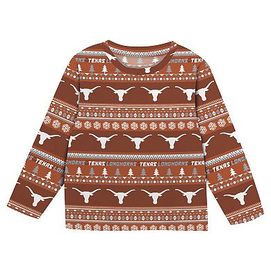 Preschool Outerstuff Texas Orange Texas Longhorns Ugly Sweater Pajama Set