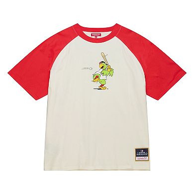 Women's Mitchell & Ness Cream Pittsburgh Pirates Boyfriend Raglan T-Shirt