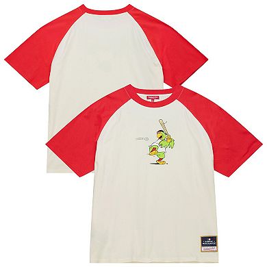 Women's Mitchell & Ness Cream Pittsburgh Pirates Boyfriend Raglan T-Shirt