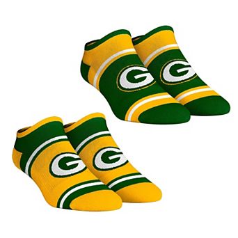 Unisex Rock Em Socks Green Bay Packers 2-Pack Color Block Low Cut Socks Set