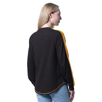 Women's G-III 4Her by Carl Banks Heather Black Boston Bruins Advantage Thermal Long-Sleeve T-Shirt