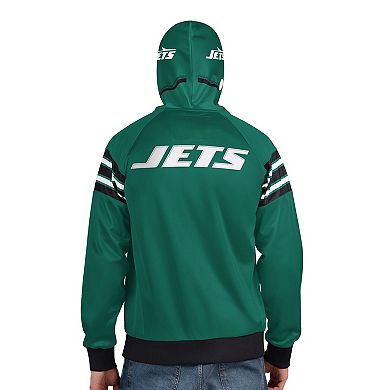 Men's Pro Player Green/Black New York Jets Helmet Full-Zip Hooded Track Jacket