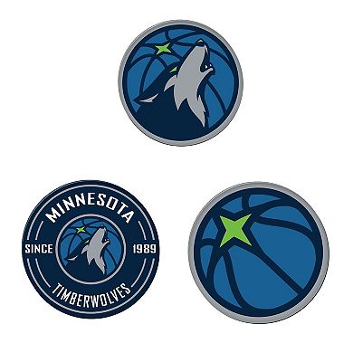 WinCraft Minnesota Timberwolves 3-Pack Premium Fridge Magnet Set