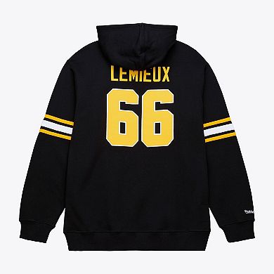 Men's Mitchell & Ness Mario Lemieux Black Pittsburgh Penguins 1992 Name & Number Premium Pullover Hoodie