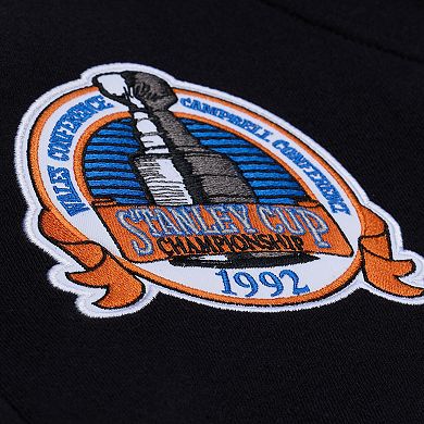 Men's Mitchell & Ness Mario Lemieux Black Pittsburgh Penguins 1992 Name & Number Premium Pullover Hoodie