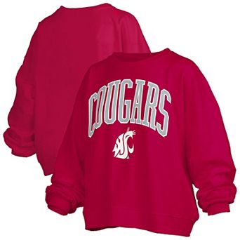 Women's Pressbox Crimson Washington State Cougars Janise Fleece Sweatshirt
