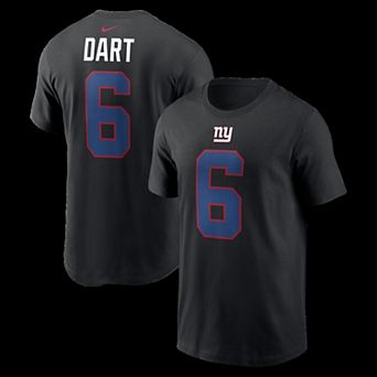 Men's Nike Jaxson Dart Black New York Giants Name & Number T-Shirt